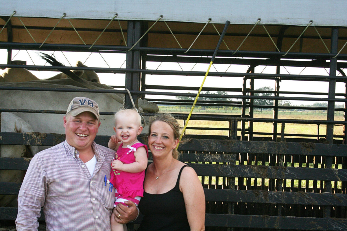 cutrer family with d bar ranch cattle