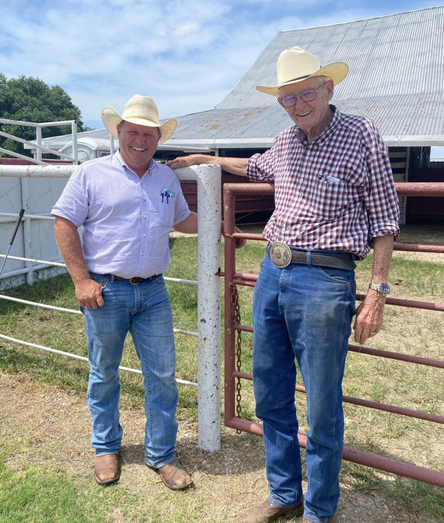 Dr. Charles Graham and Brandon Cutrer at Cattle Pens